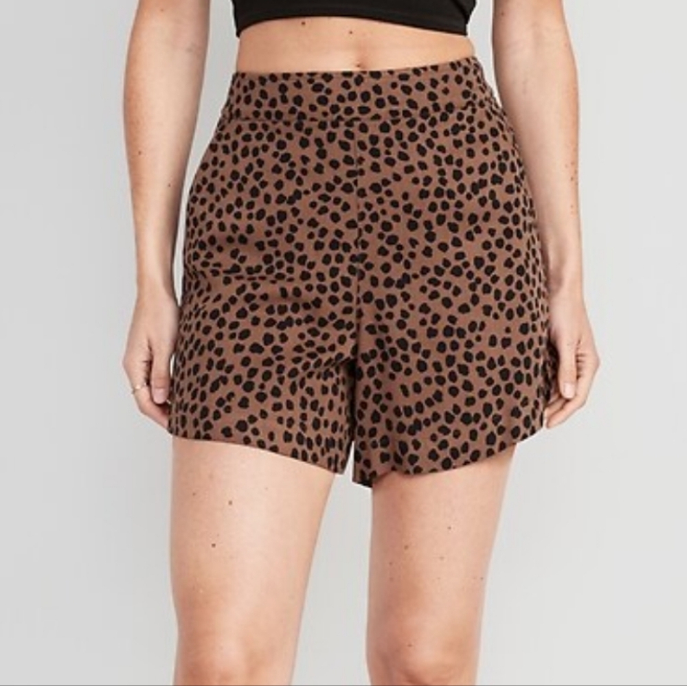 Animal Print High-Waisted Playa Shorts Women's Size Large